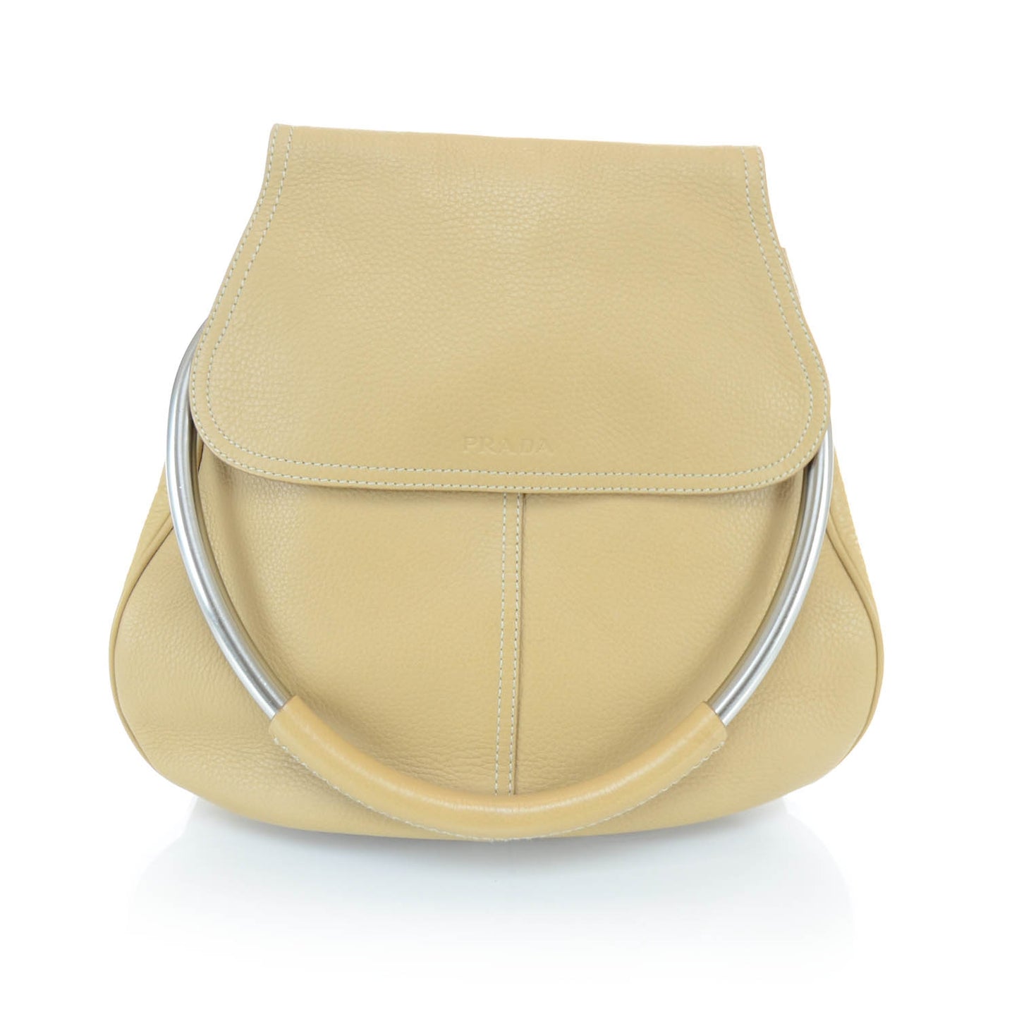 Vitello Metal Handle Shoulder Bag