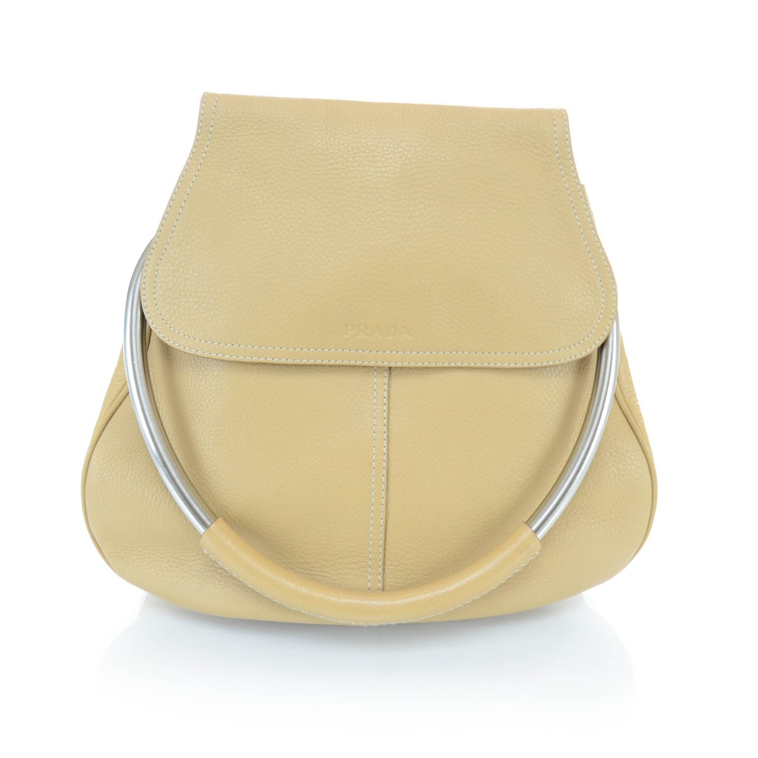 Prada Vitello Metal Handle Shoulder Bag 1 of 10
