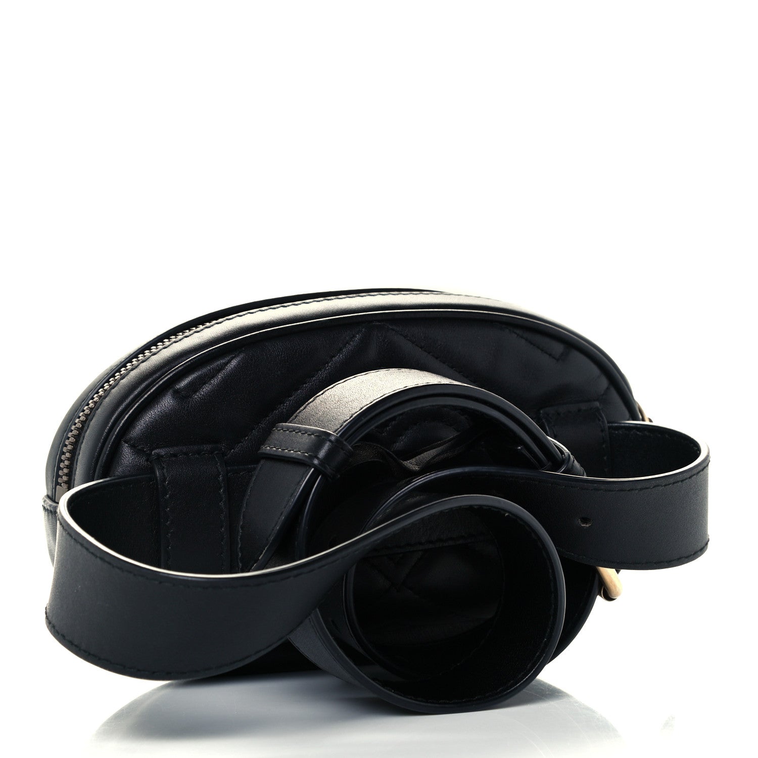 Gucci Calfskin Matelasse GG Marmont Belt Bag 95 38 Black 3 of 11