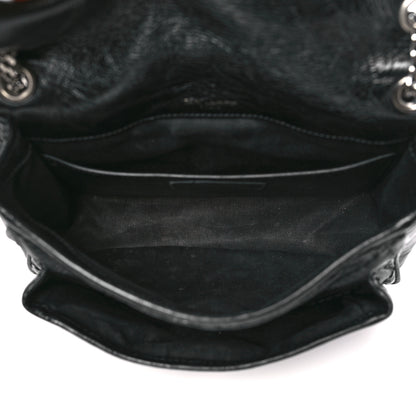 Saint Laurent SAINT LAURENT Crinkled Calfskin Matelasse Monogram Baby Niki Chain Satchel Black 5 of 8