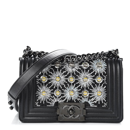Chanel Lambskin Satin LED Metal Small Boy Flap Black 1 of 19