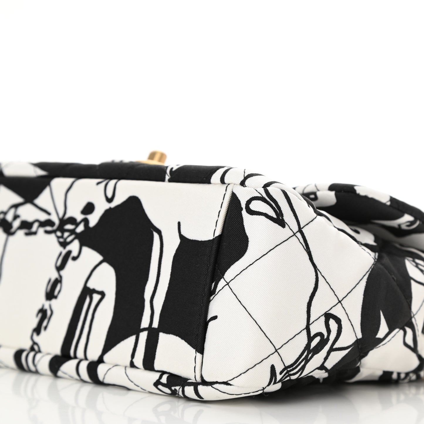 Canvas Printed Deer Coco Mini Single Flap Gray Black