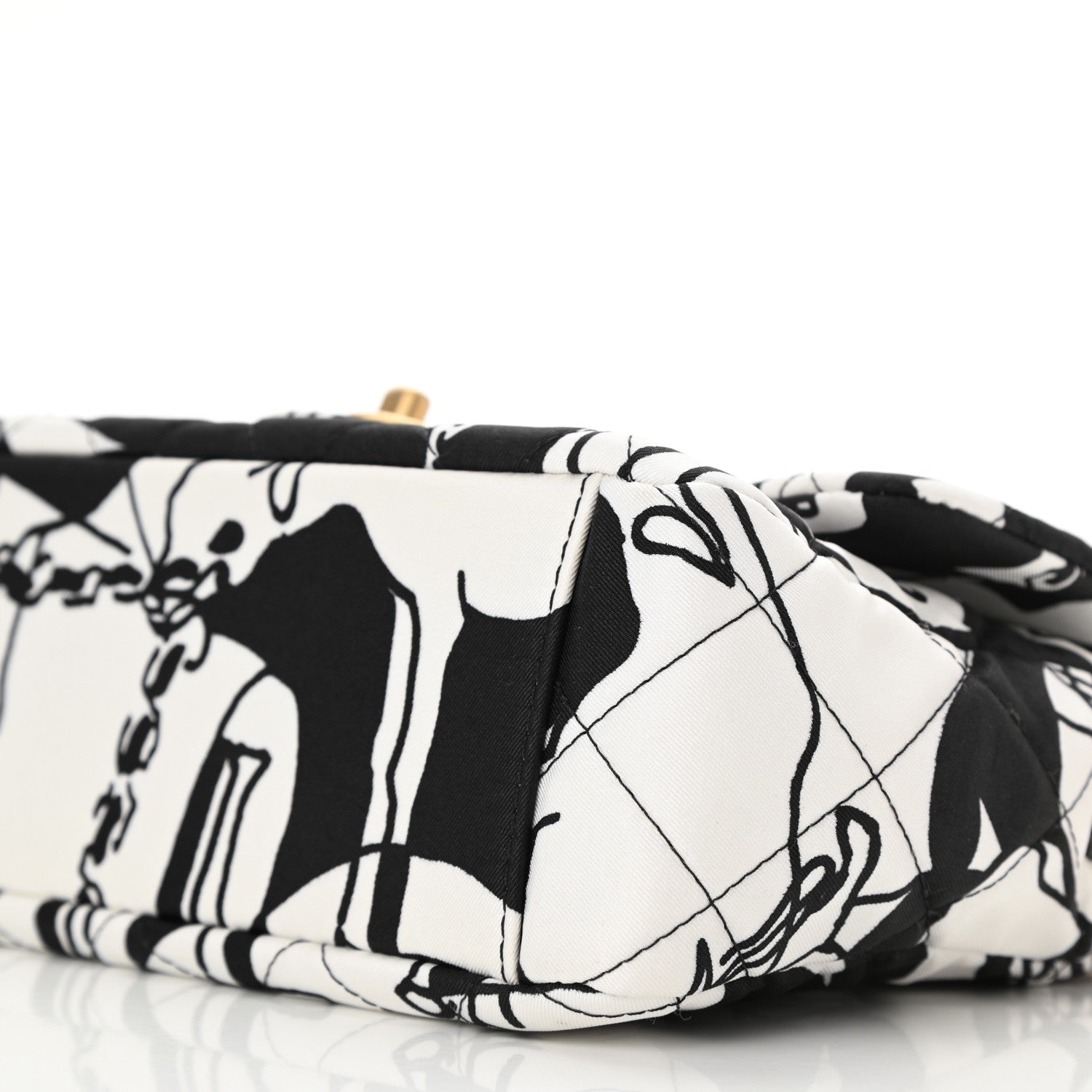 Chanel Canvas Printed Deer Coco Mini Single Flap Gray Black 10 of 11