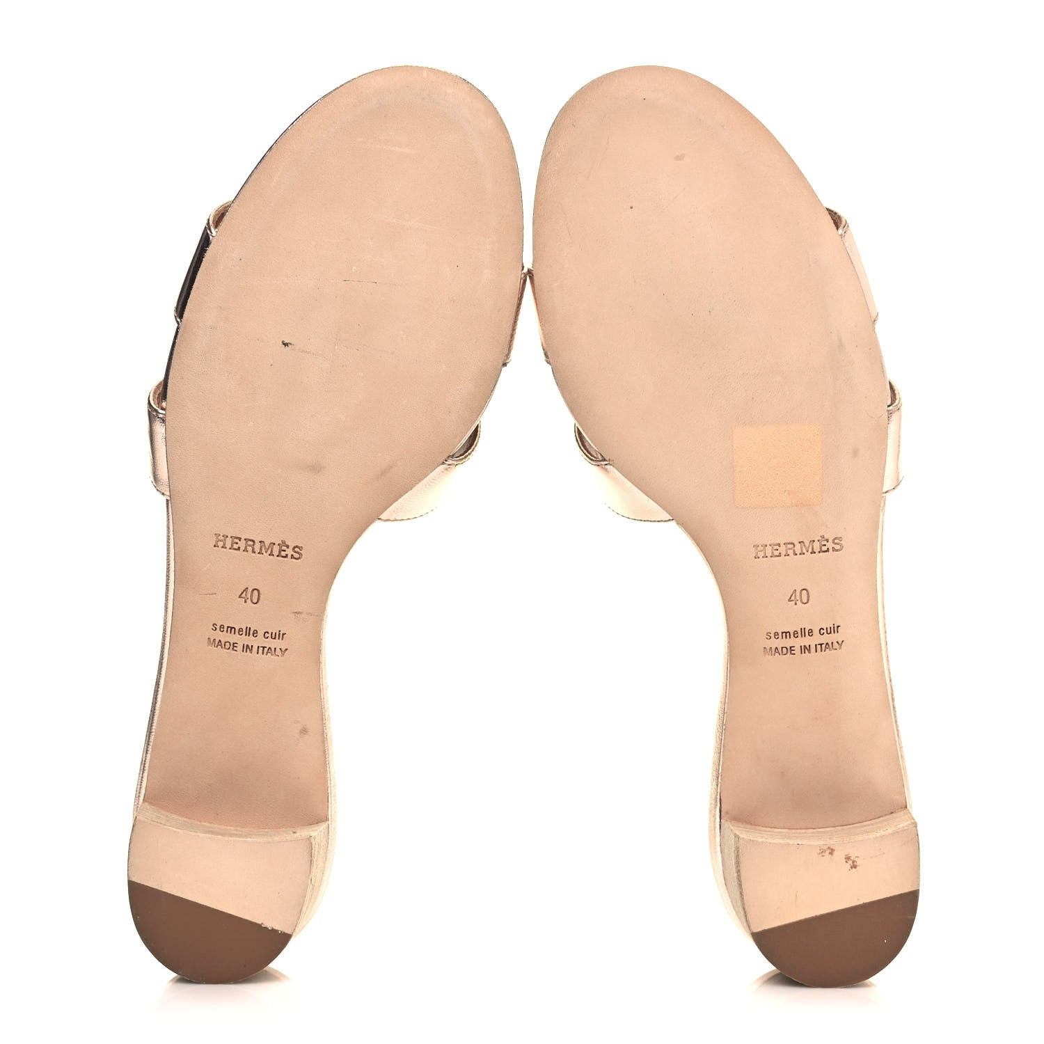 Hermes Metallic Nappa Oasis Sandals 40 Rose Dore 5 of 8