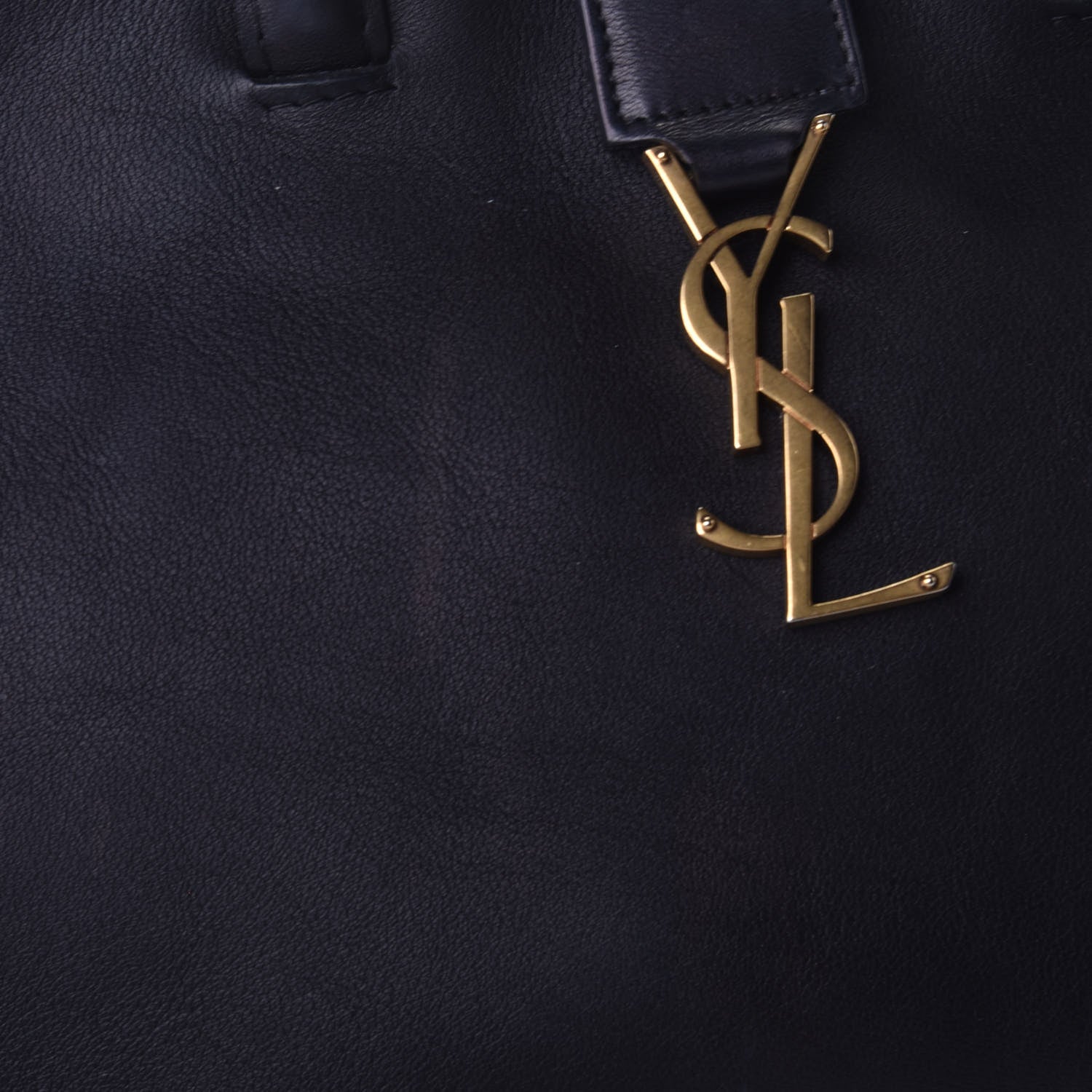 Saint Laurent Calfskin Small Monogram Downtown Cabas Black 10 of 11