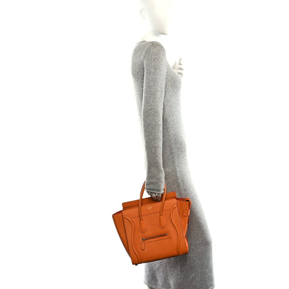 Celine Goatskin Micro Luggage Light Orange 2 of 9