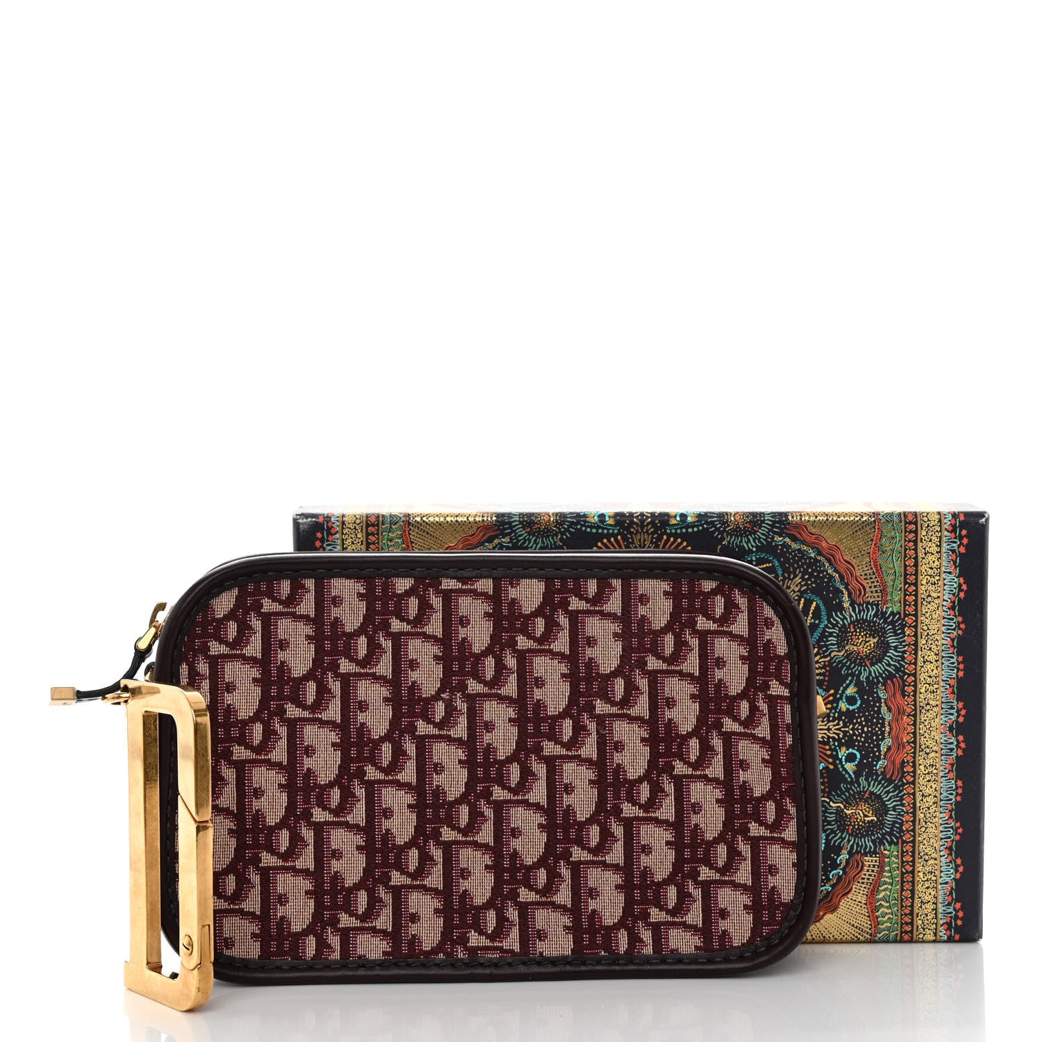 Christian Dior Oblique Diorquake Clutch Burgundy 10 of 10