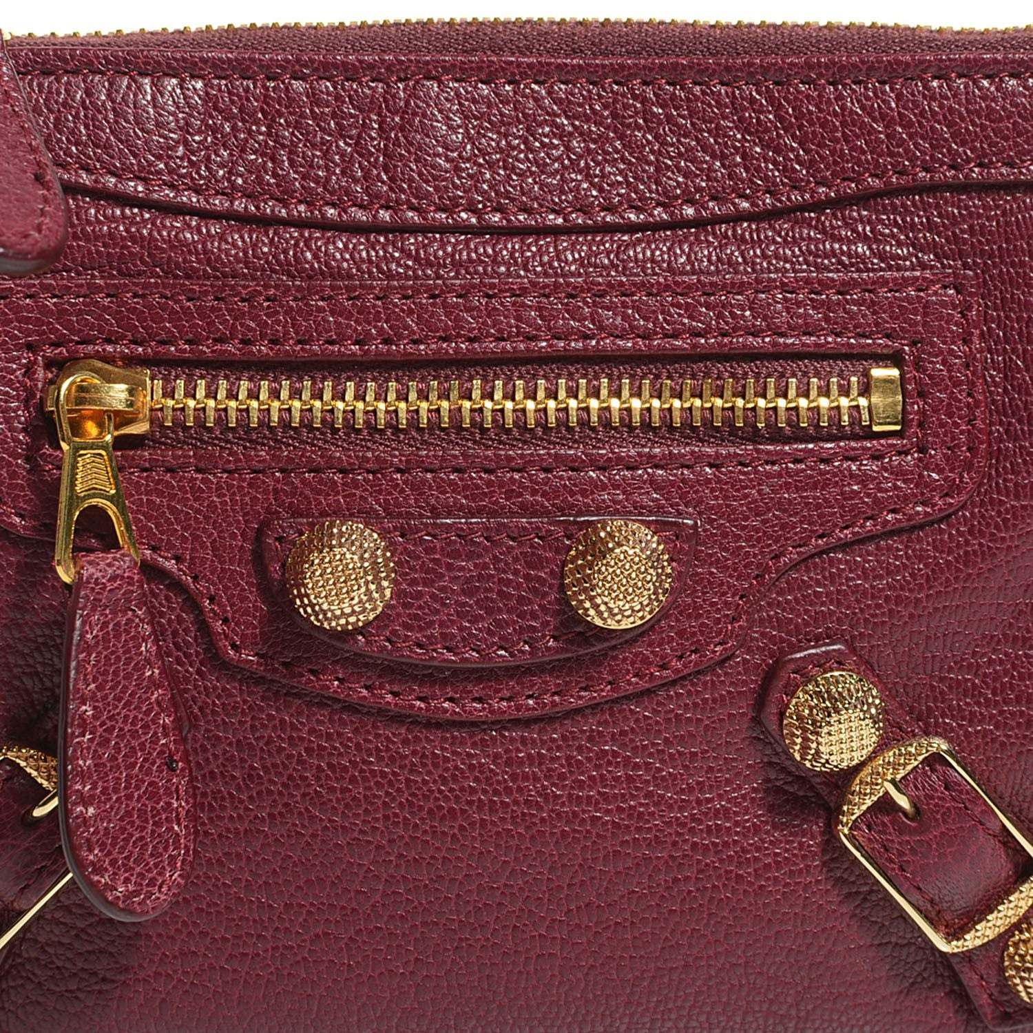 Balenciaga Chevre Hamilton Giant 12 Gold Hardware M Porte-Monnaie Coin Purse Cassis 3 of 11