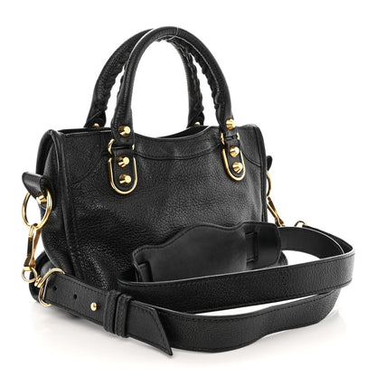 Balenciaga Chevre Gold Metallic Edge Hardware Mini City Black 3 of 13