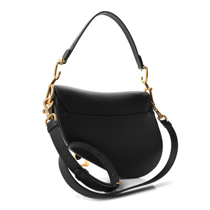 Christian Dior Grained Calfskin Saddle Bag With Strap Black 3 of 11