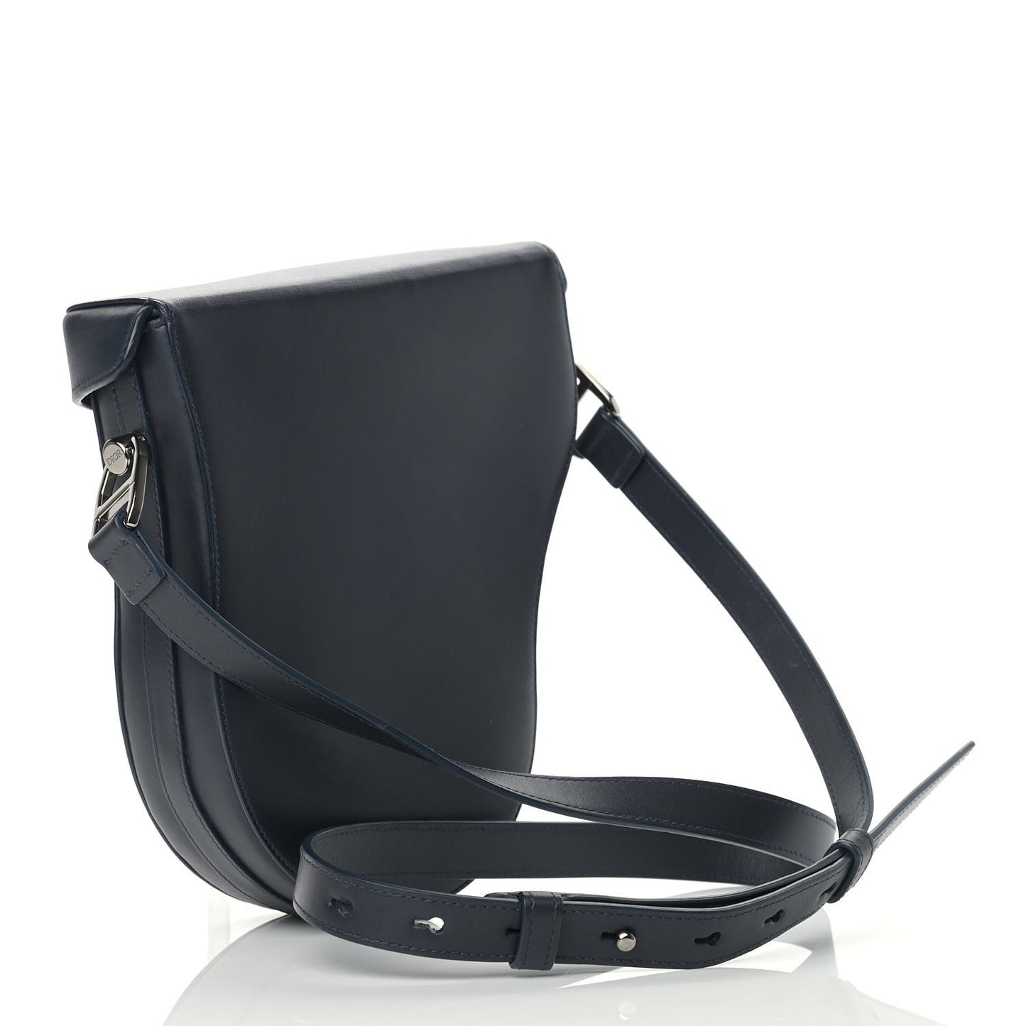 Calfskin Crossbody Saddle Bag Navy Blue