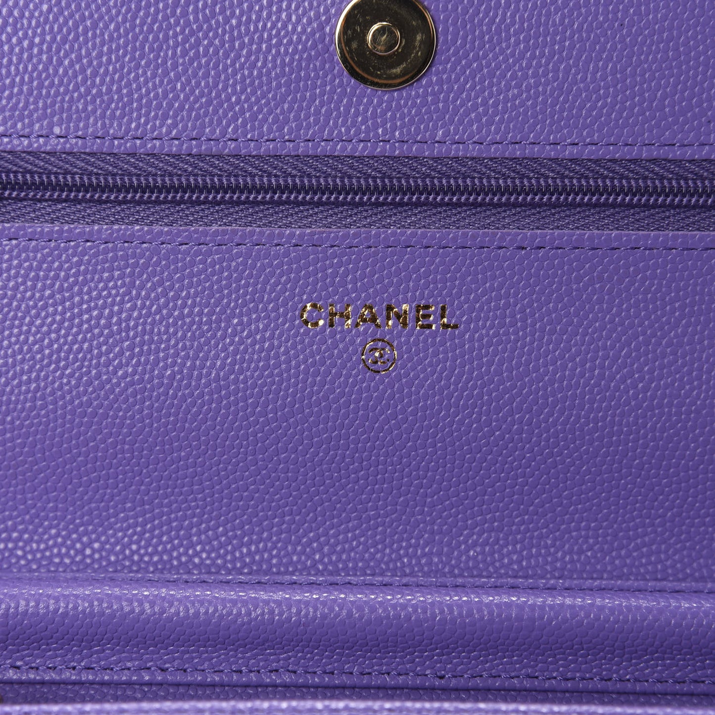 Caviar Quilted Wallet On Chain WOC Purple