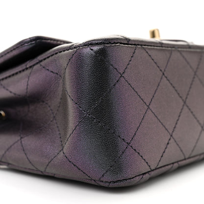 Chanel Iridescent Lambskin Quilted Mini Rectangular Flap Black 9 of 10