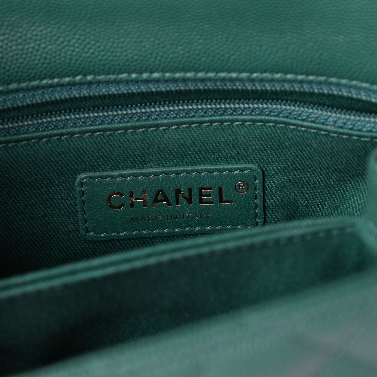 Caviar Quilted Mini Coco Handle Flap Green