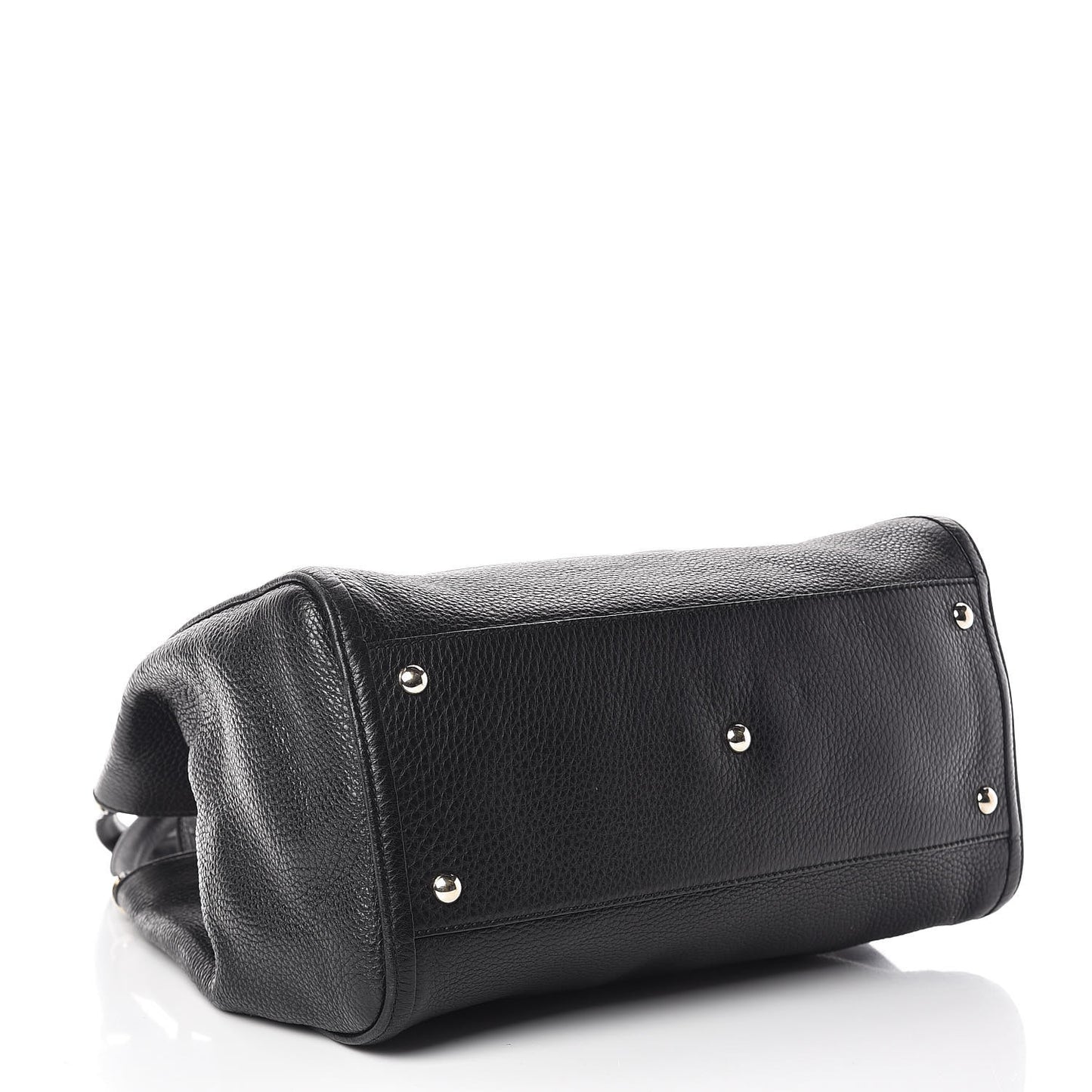 Pebbled Calfskin Medium Soho Shoulder Bag Black