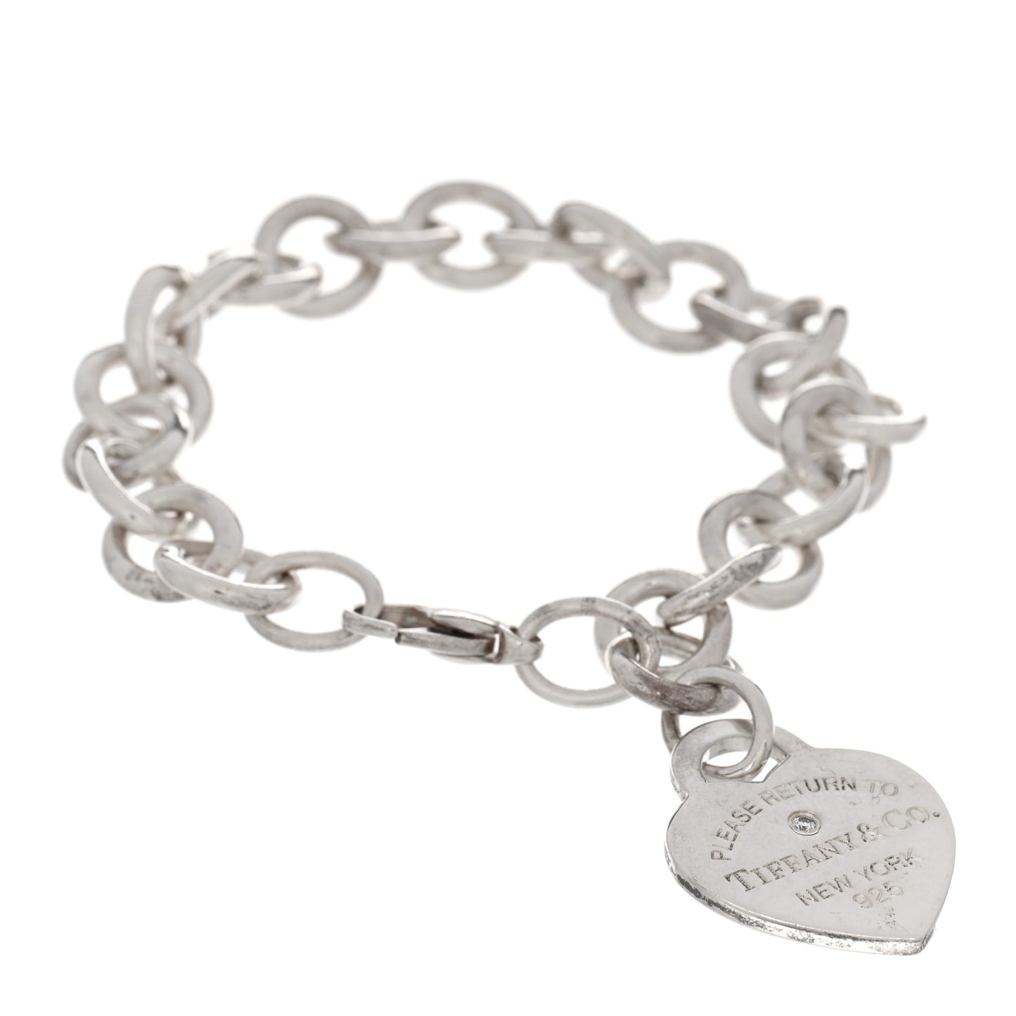 Sterling Silver Diamond Medium Return To Tiffany Heart Tag Bracelet