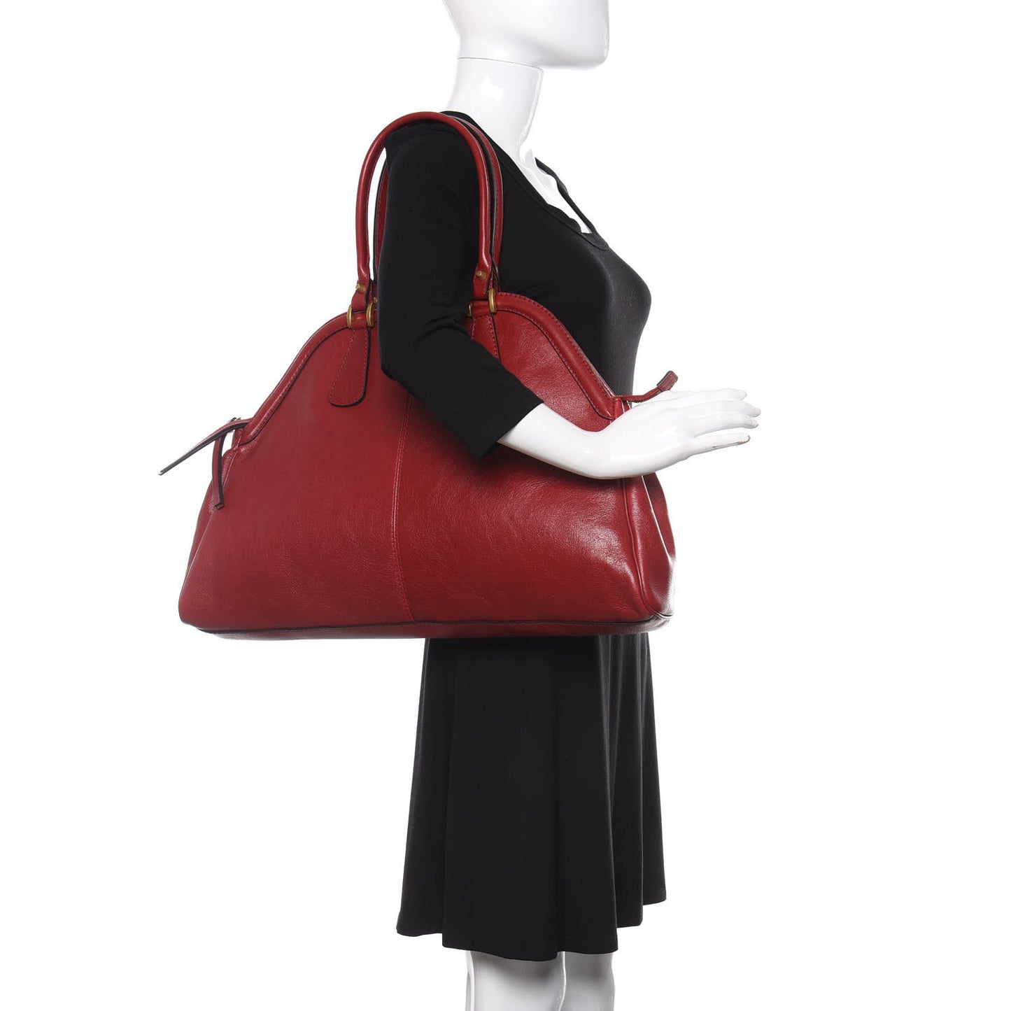 Calfskin Large Re(Belle) Top Handle Bag Red