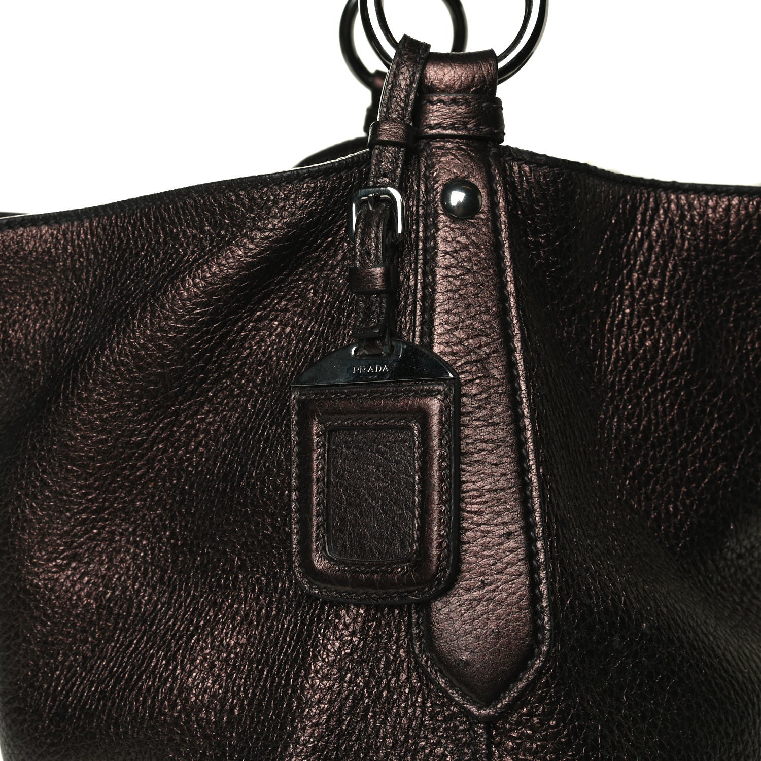 Prada Vitello Daino Hobo Antico Mordore 7 of 16