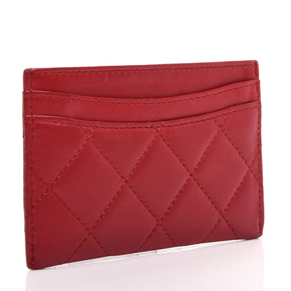 Chanel Lambskin Quilted Card Holder Red 3 of 9