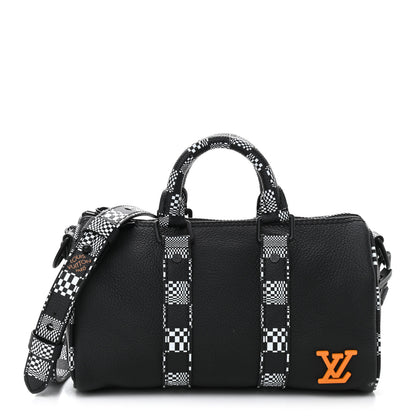 Louis Vuitton Calfskin Damier Distorted Keepall XS Black 1 of 9