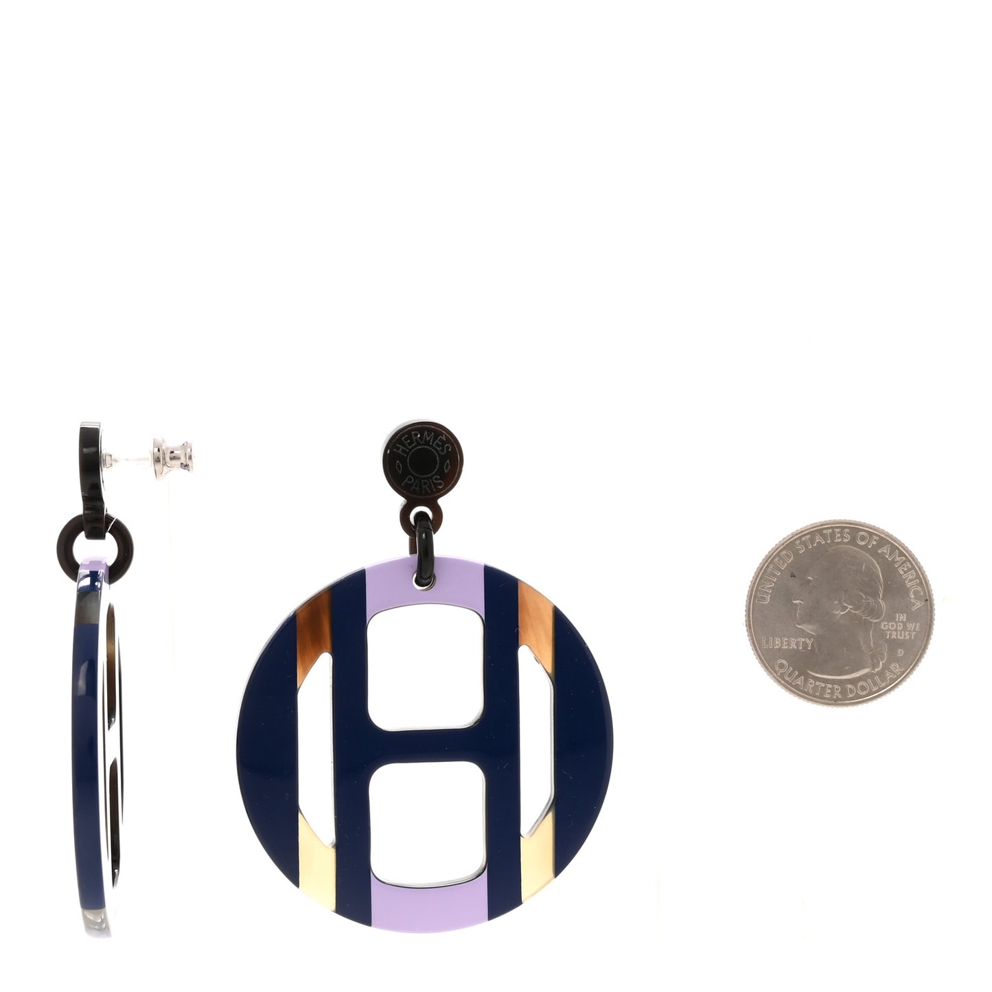 Lacquered Horn H Equipe Earrings Lilas