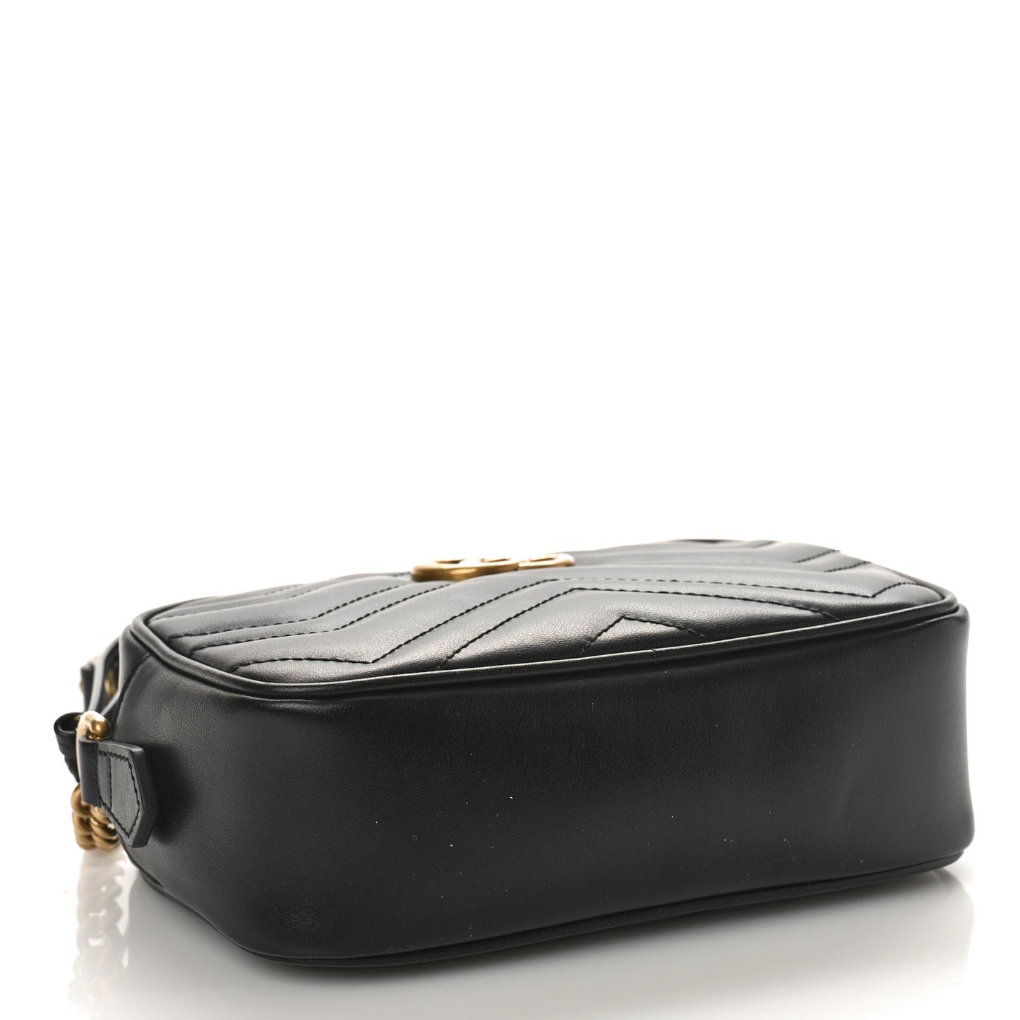 Calfskin Matelasse Mini GG Marmont Chain Shoulder Bag Black