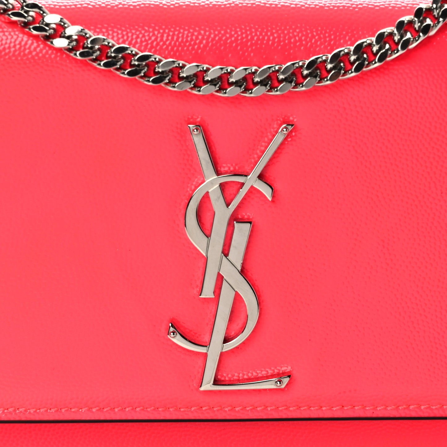 Patent Grain de Poudre Small Monogram Kate Satchel Neon Pink