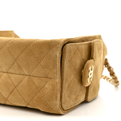 Chanel Suede Quilted Mini Chanel 25 Handbag Beige 10 of 12