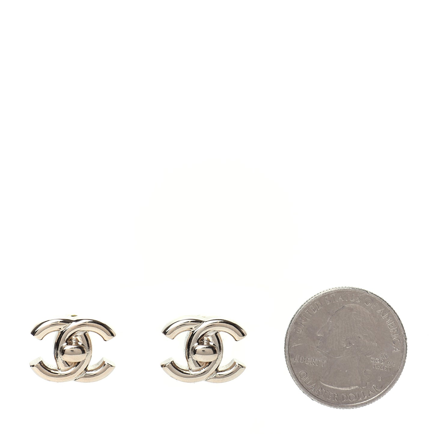 Metal CC Turnlock Earrings Gold