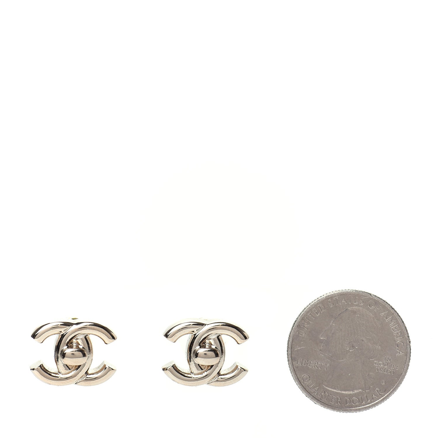 Chanel Metal CC Turnlock Earrings Gold 2 of 5