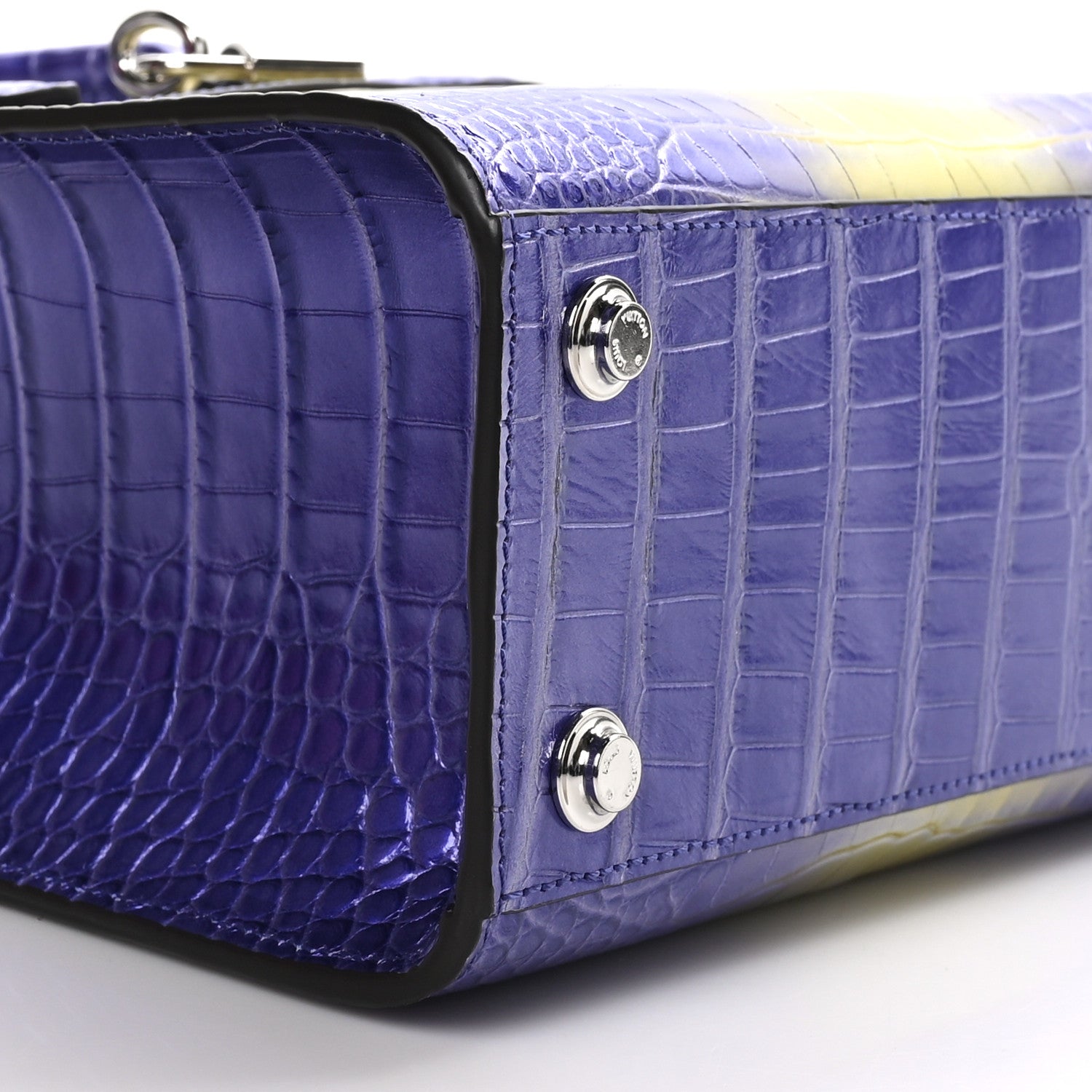 Louis Vuitton Alligator Goatskin Mini City Steamer Purple Yellow 8 of 9