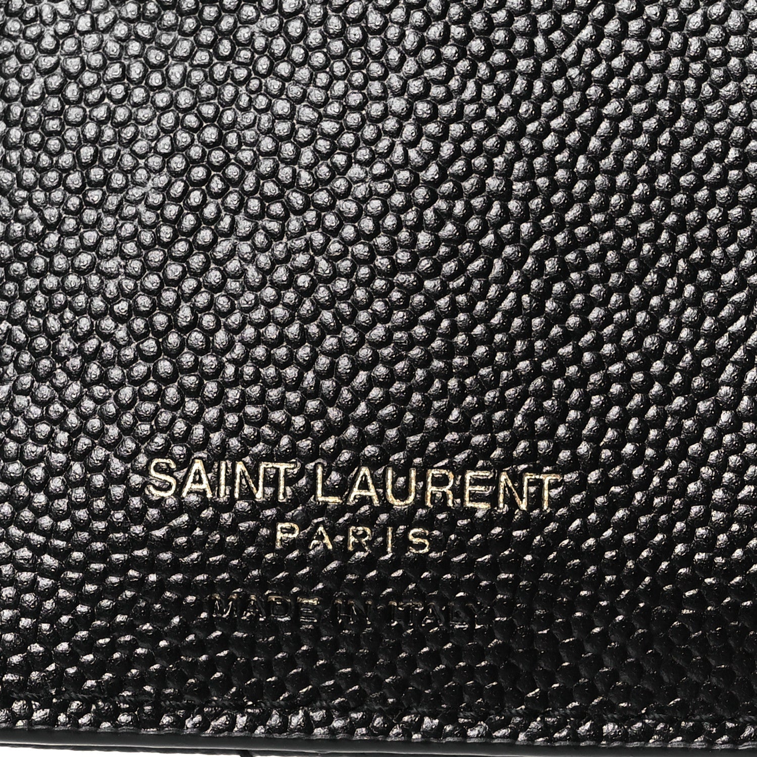 Saint Laurent Grain De Poudre Matelasse Chevron Monogram Zipped Card Case Black 7 of 10