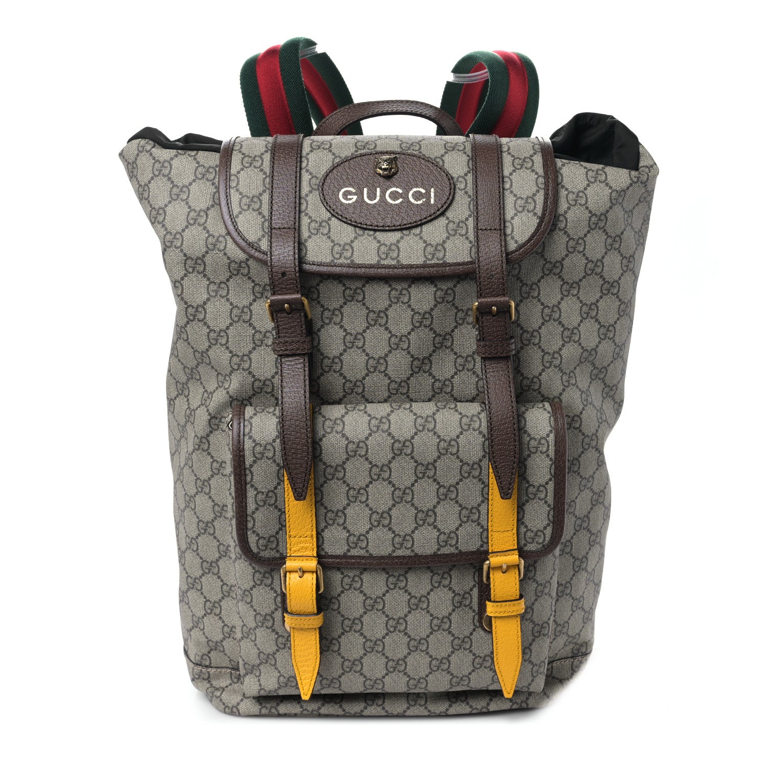 Gucci Soft GG Supreme Monogram Neo Vintage Double Buckle Backpack Beige New Acero Crop 1 of 8