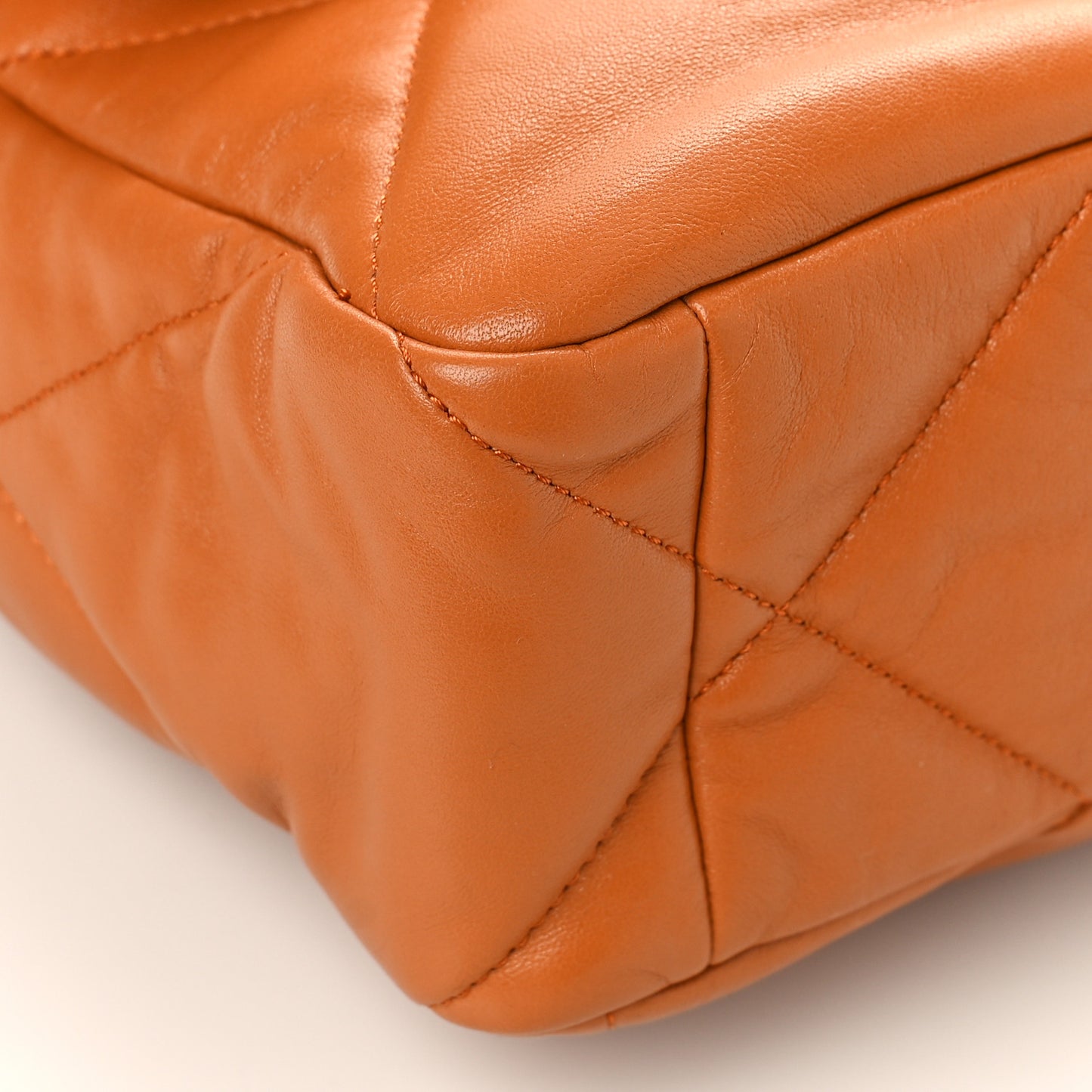 Lambskin Quilted Large Chanel 19 Flap Light Brown