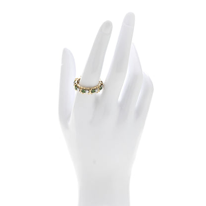 Tiffany 18K Yellow Gold Platinum Diamond Tsavorite Schlumberger Sixteen Stone Ring 60 9 2 of 5