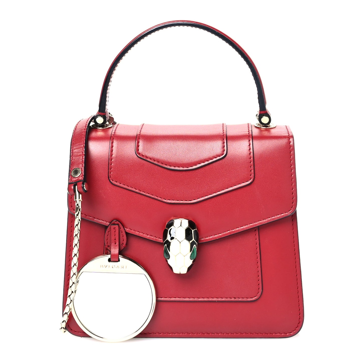 Calfskin Serpenti Forever Top Handle Red