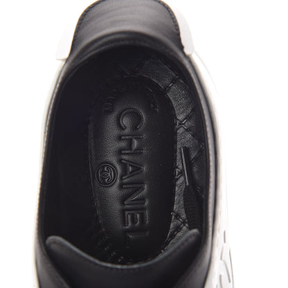Chanel Calfskin CC Sneakers 36.5 Black White 5 of 8