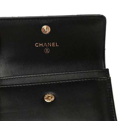 Chanel Patent Calfskin Quilted Flap Card Holder Black 6 of 8