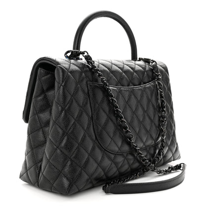Chanel Caviar Quilted Medium Coco Handle Flap So Black 3 of 10