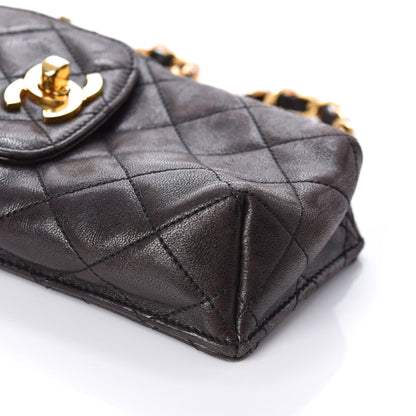 Chanel Lambskin Quilted Phone Holder Brown 8 of 9