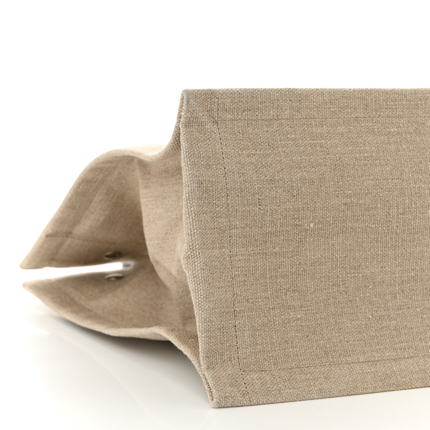 Saint Laurent Linen Calfskin Small Rive Gauche Tote Greggio Natural 9 of 11