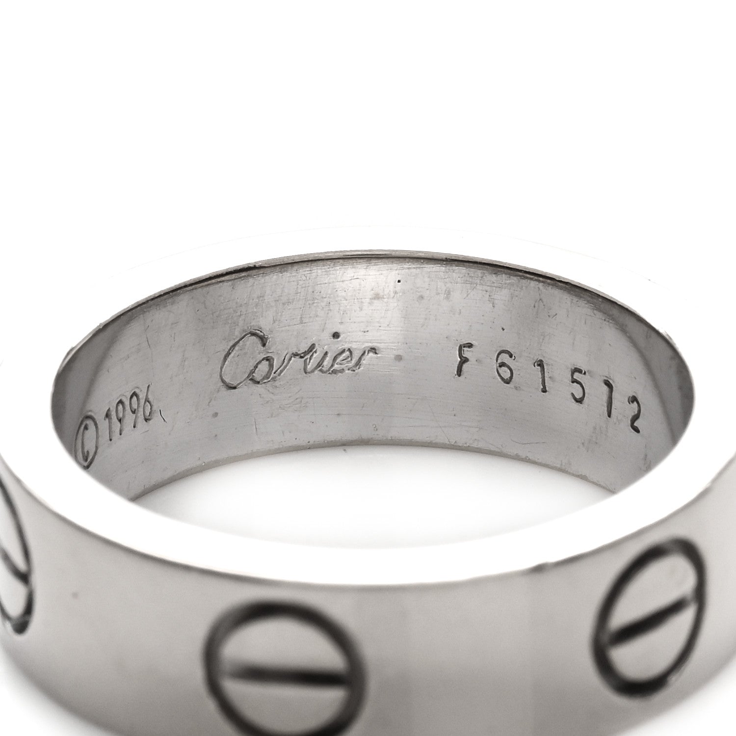Cartier 18K White Gold 5.5mm LOVE Ring 49 4.75 3 of 3