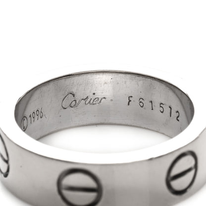 Cartier 18K White Gold 5.5mm LOVE Ring 49 4.75 3 of 3