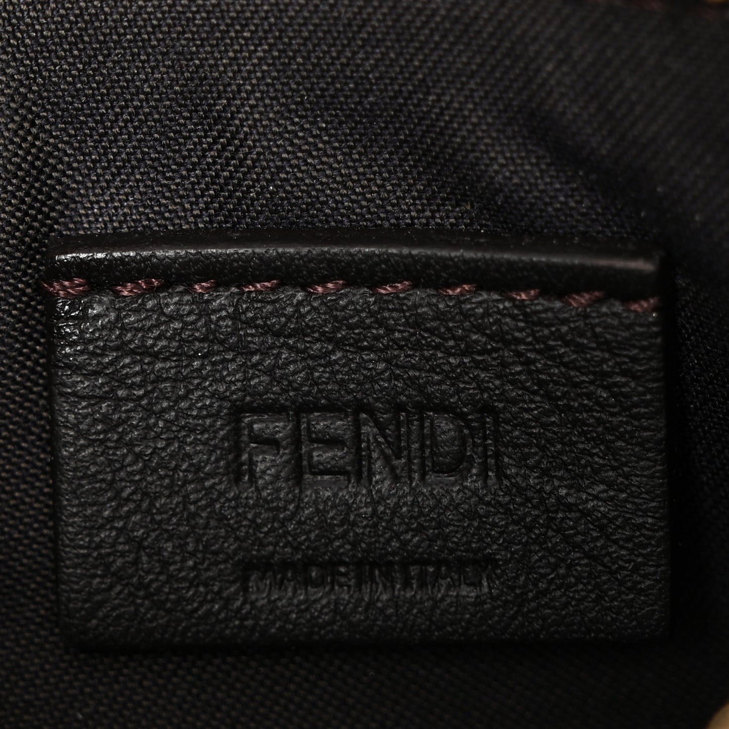 Vitello Soft F is Fendi Bi-Color FF 1974 Embossed Key Case Pouch Maya Black