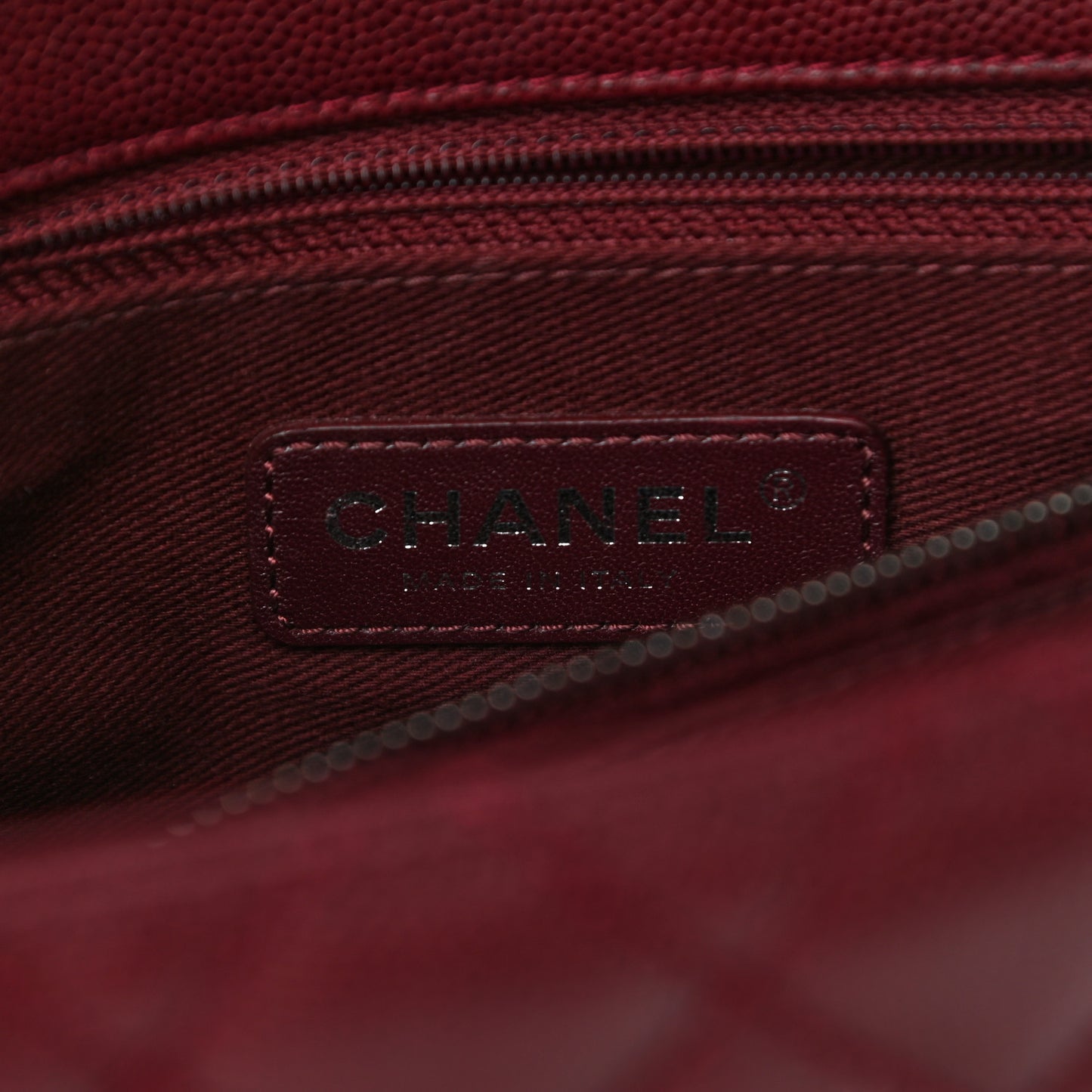 Caviar Quilted Medium Coco Handle Flap Burgundy