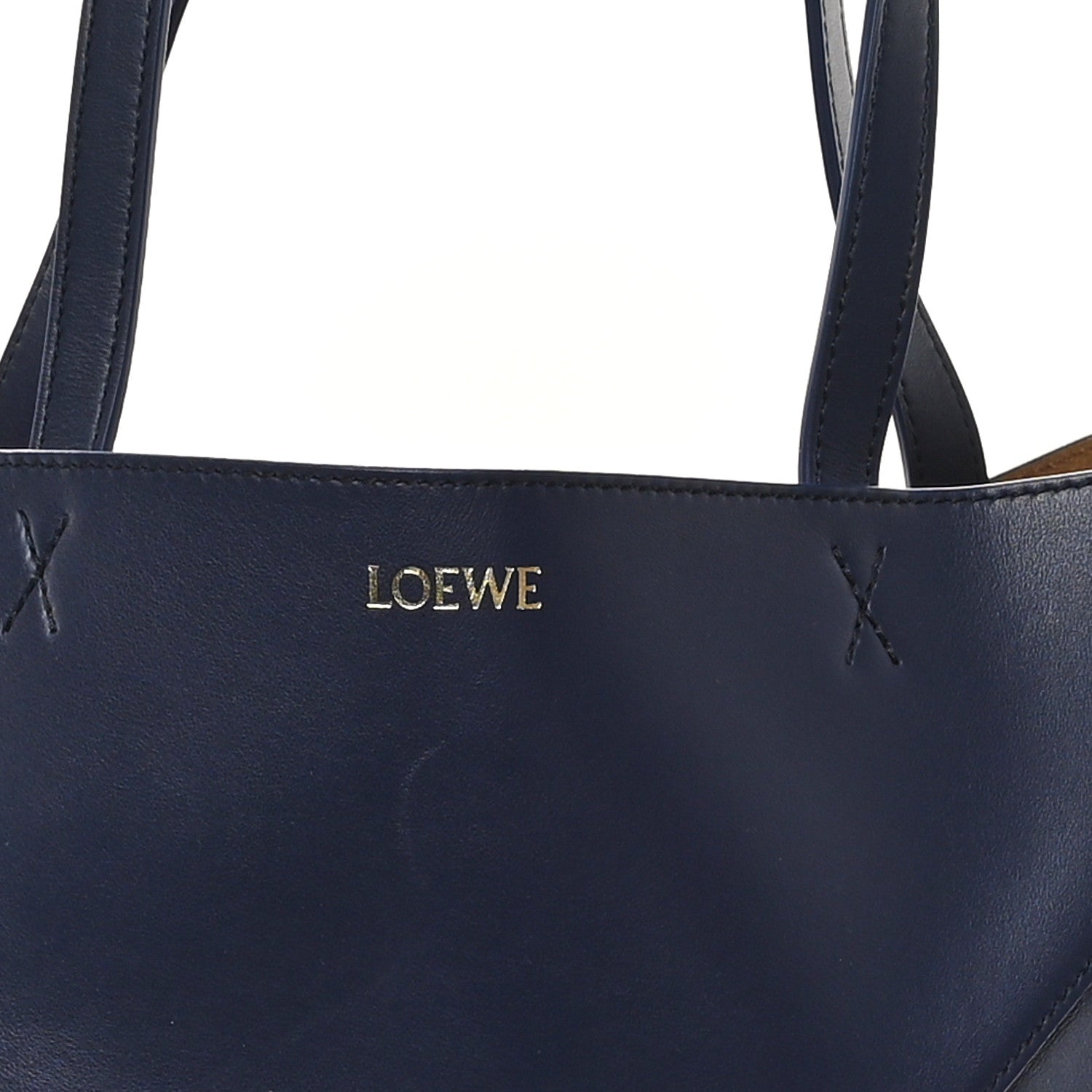 Loewe Shiny Calfskin Medium Puzzle Fold Tote Marine 7 of 10