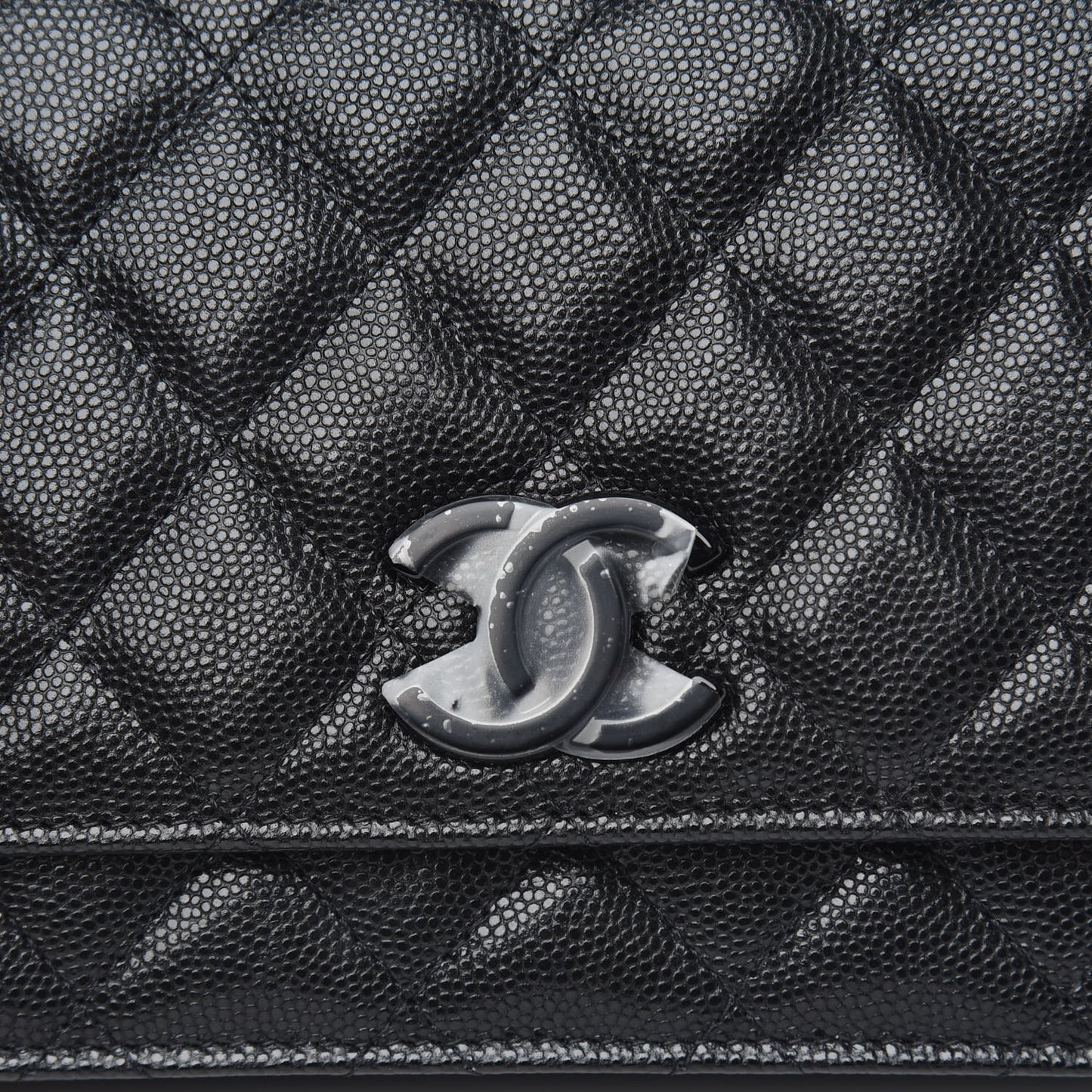 Caviar Quilted My Everything Wallet On Chain WOC Black