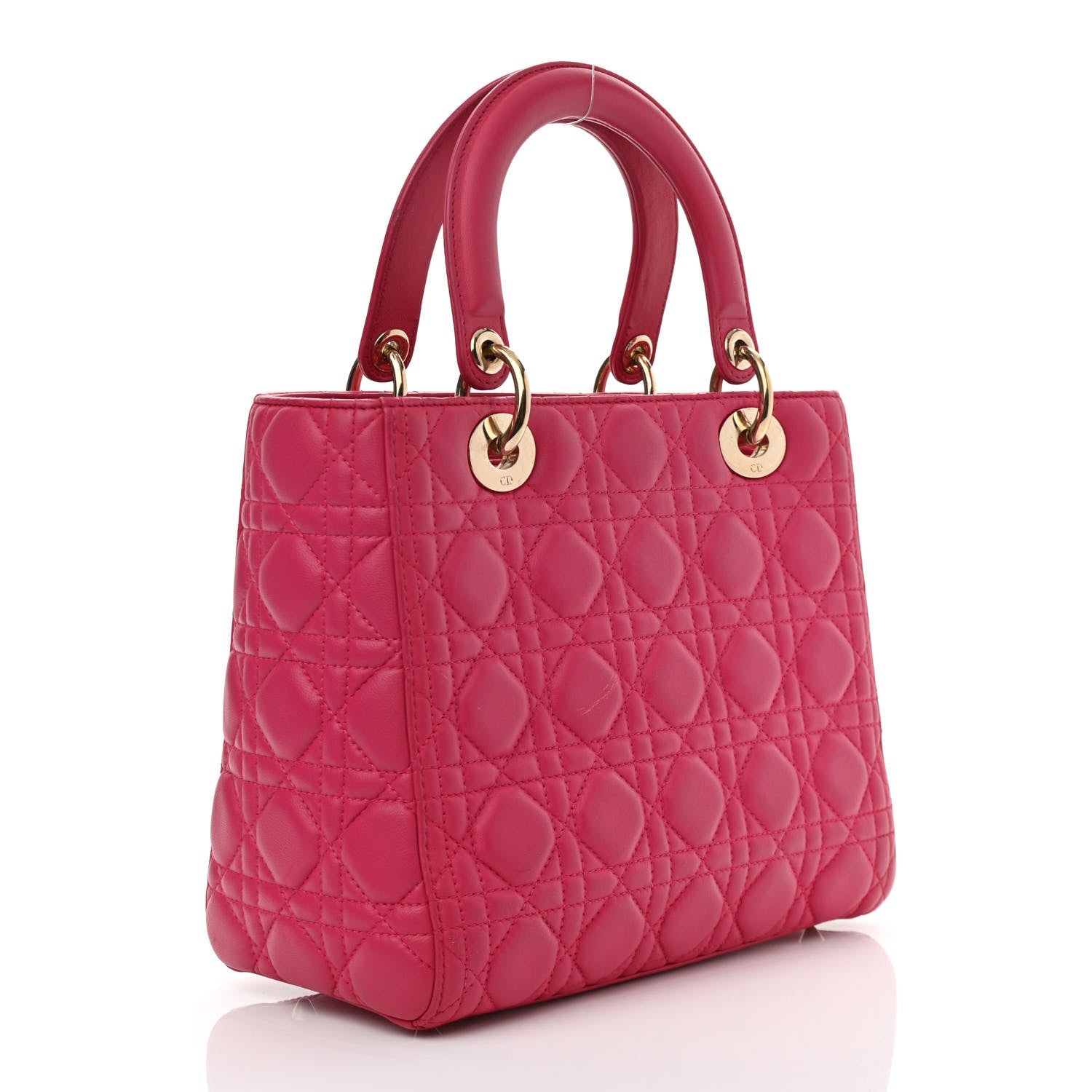 Christian Dior Lambskin Cannage Medium Lady Dior Pink 2 of 20
