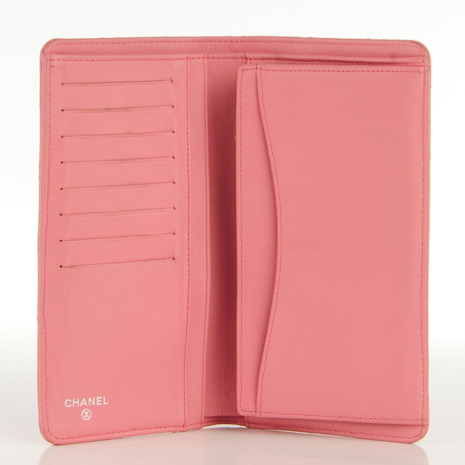 Chanel Lambskin Quilted Yen Wallet Rose 8 of 8