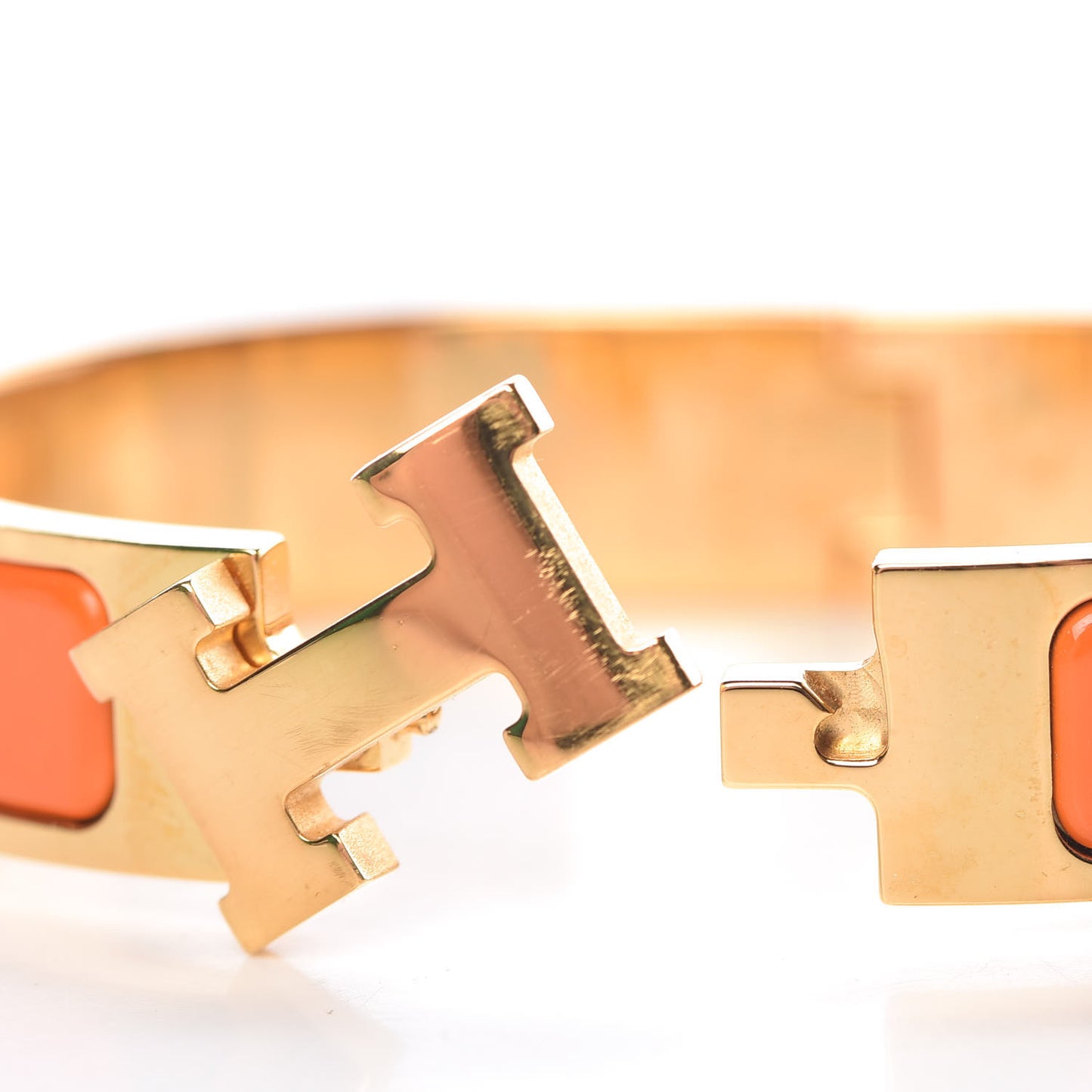 Enamel Narrow Clic Clac H Bracelet PM Orange
